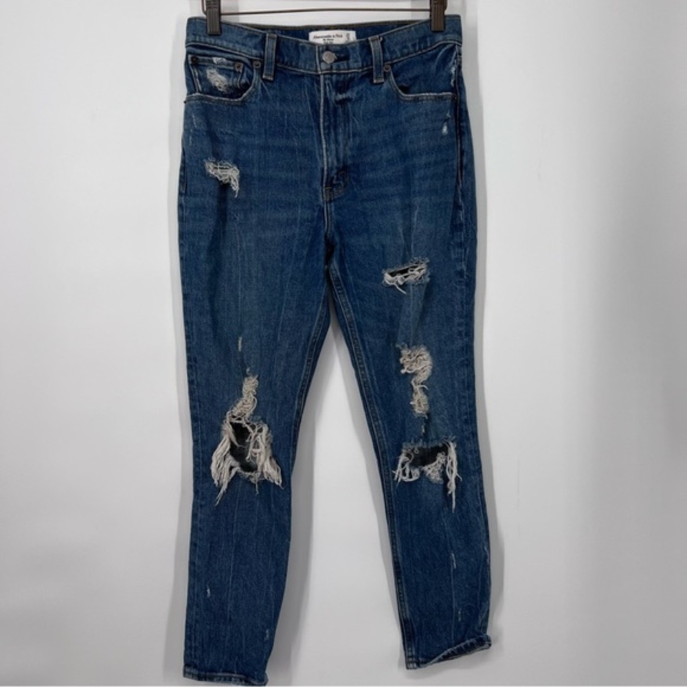 Abercrombie & Fitch Distressed Ripped The Skinny High Rise Jeans SHORT